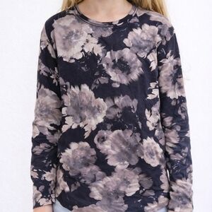 Old Navy Floral Long Sleeve Tee - Black and Cream